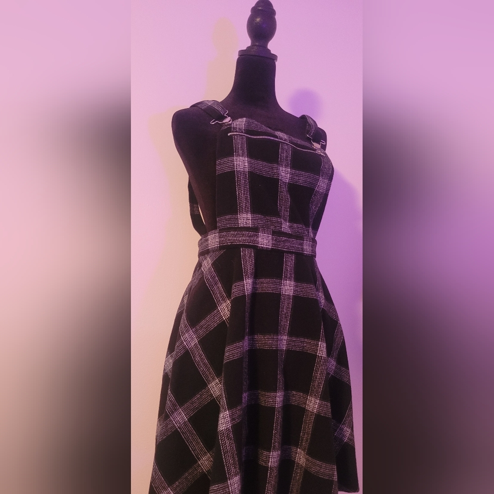 Plaid Black and White Women's Dress